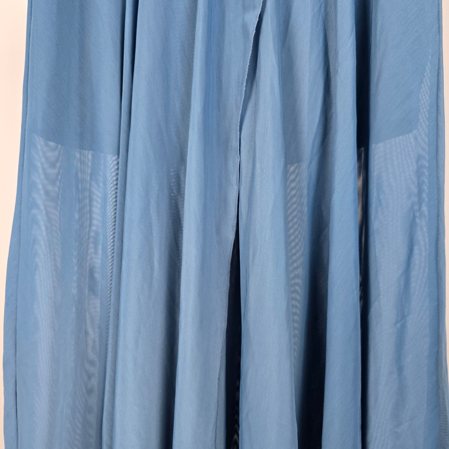 Blue Tulle Midi High Waist Flowy Skirt Over Shorts Size XL