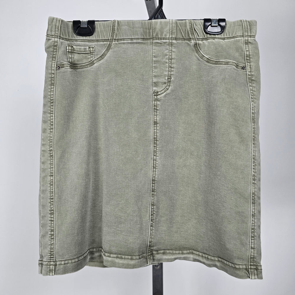 Charlie B Green Cotton Denim Min Skirt Size 10