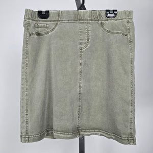 Charlie B Green Cotton Denim Min Skirt Size 10