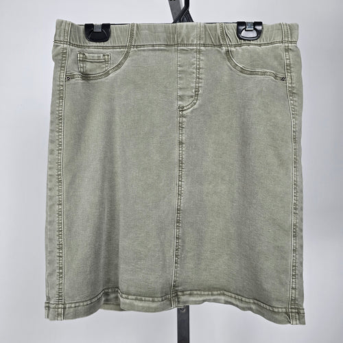 Charlie B Green Cotton Denim Min Skirt Size 10