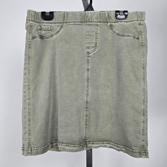 Charlie B Green Cotton Denim Min Skirt Size 10