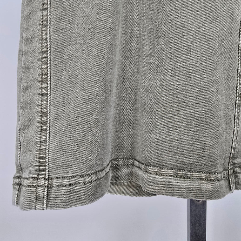 Charlie B Green Cotton Denim Min Skirt Size 10