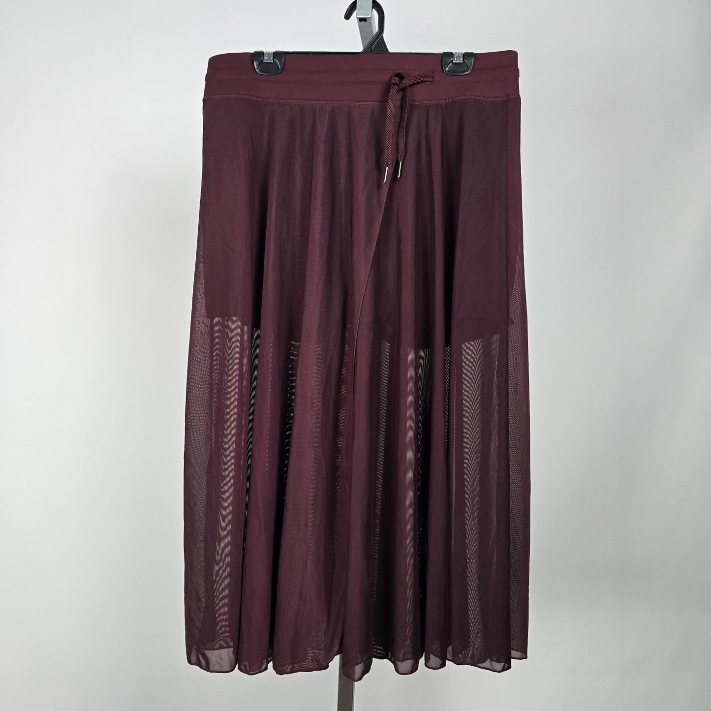 Purple Tulle Midi High Waist Flowy Skirt Over Shorts Size XL
