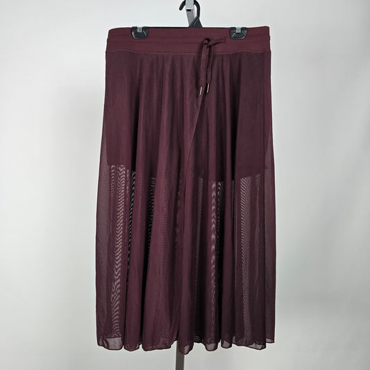 Purple Tulle Midi High Waist Flowy Skirt Over Shorts Size XL