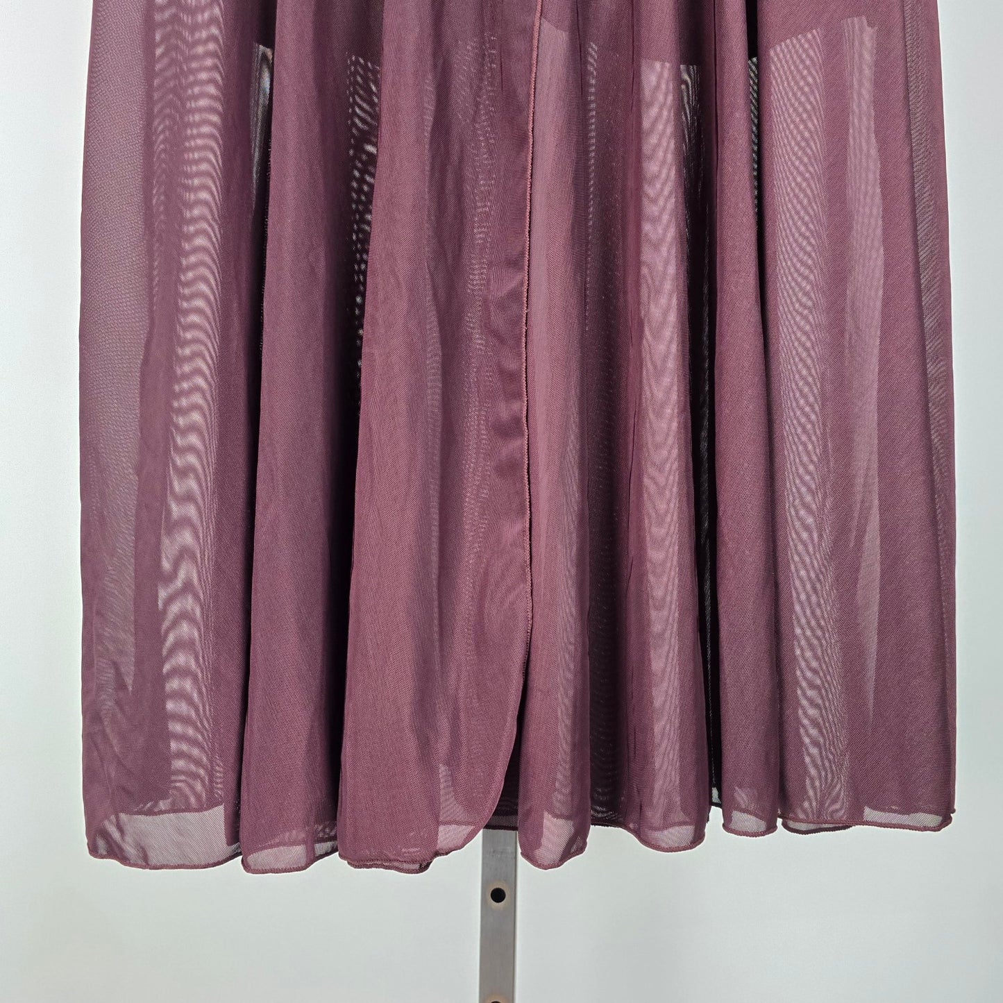 Purple Tulle Midi High Waist Flowy Skirt Over Shorts Size XL