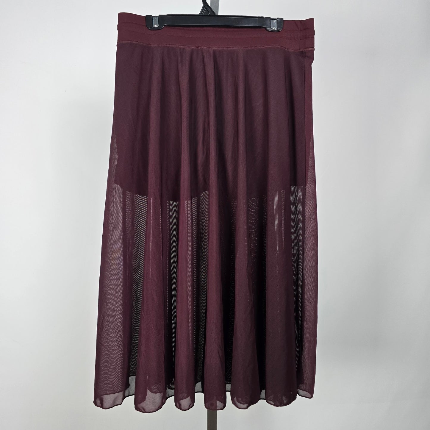 Purple Tulle Midi High Waist Flowy Skirt Over Shorts Size XL