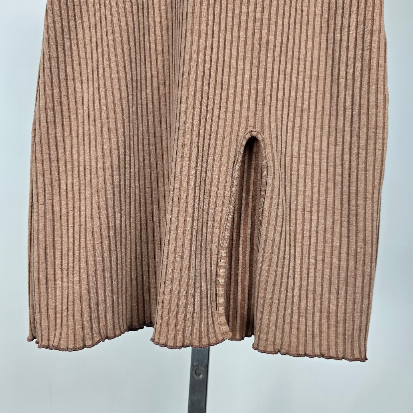 Vero Moda Brown Knit Ribbed Midi Skirt Size M