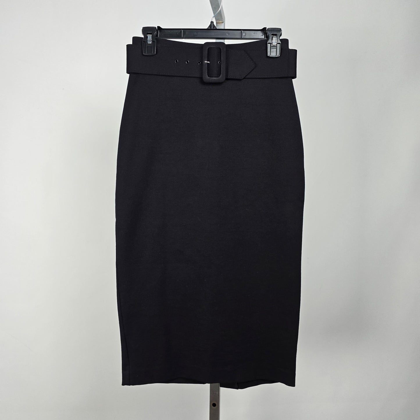 Le Chateau Black Belted Midi Pencil Skirt Size 5/6
