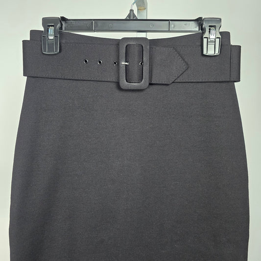 Le Chateau Black Belted Midi Pencil Skirt Size 5/6