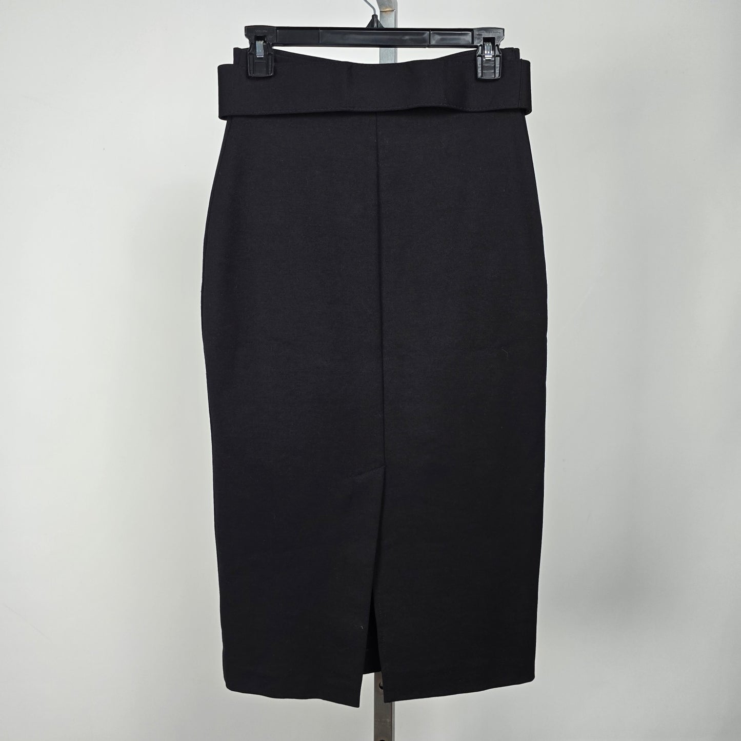 Le Chateau Black Belted Midi Pencil Skirt Size 5/6