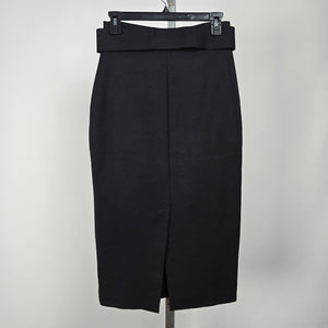 Le Chateau Black Belted Midi Pencil Skirt Size 5/6