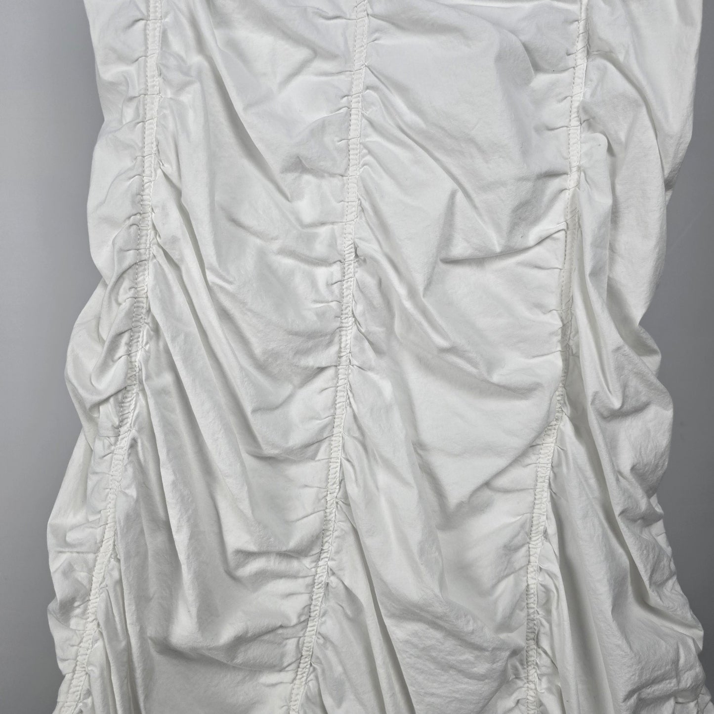XCVI White Cotton Ruched Maxi Skirt Size S