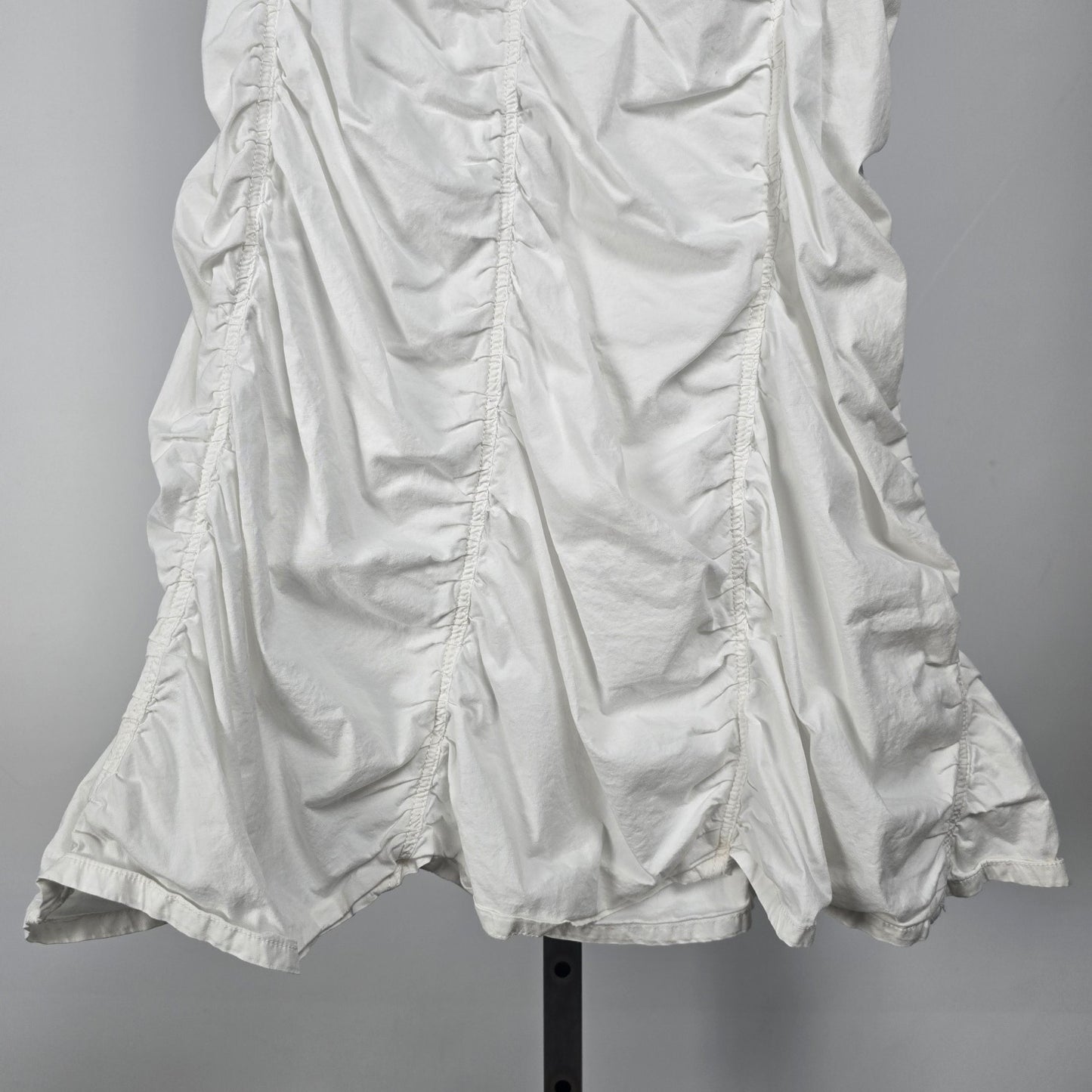 XCVI White Cotton Ruched Maxi Skirt Size S