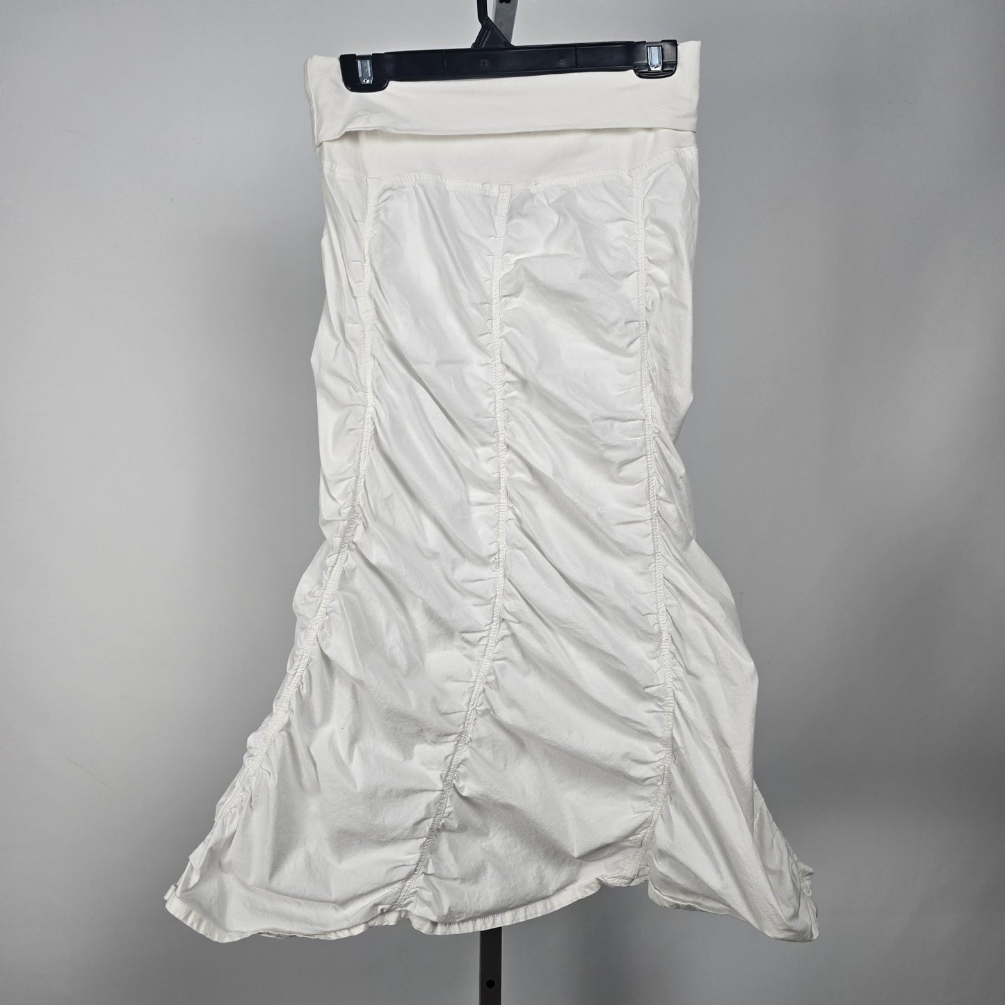 XCVI White Cotton Ruched Maxi Skirt Size S