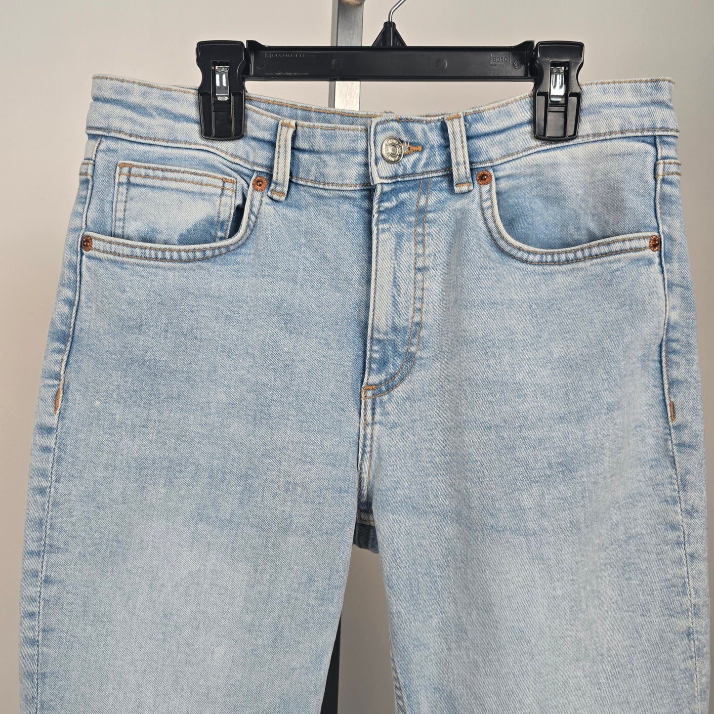 Zara Light Wash Cropped Flare Leg Jeans Size 10