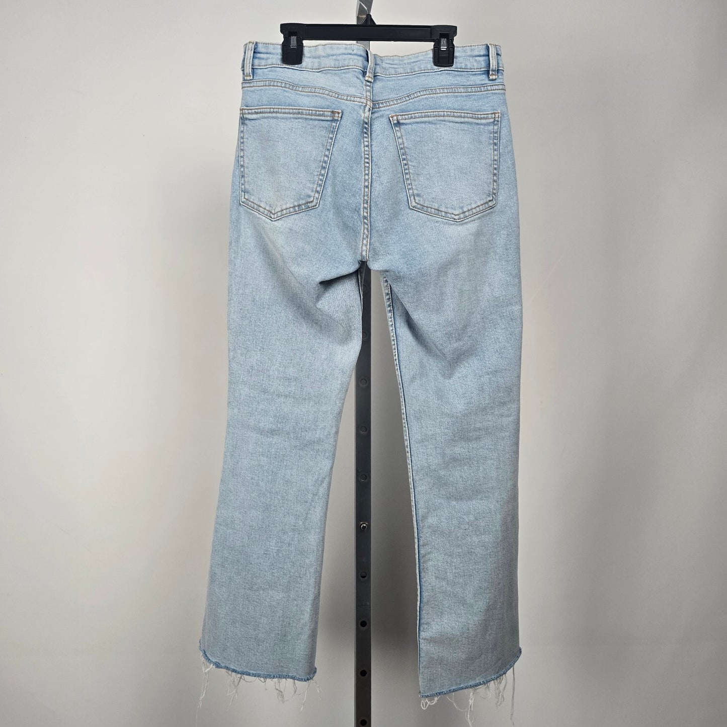 Zara Light Wash Cropped Flare Leg Jeans Size 10