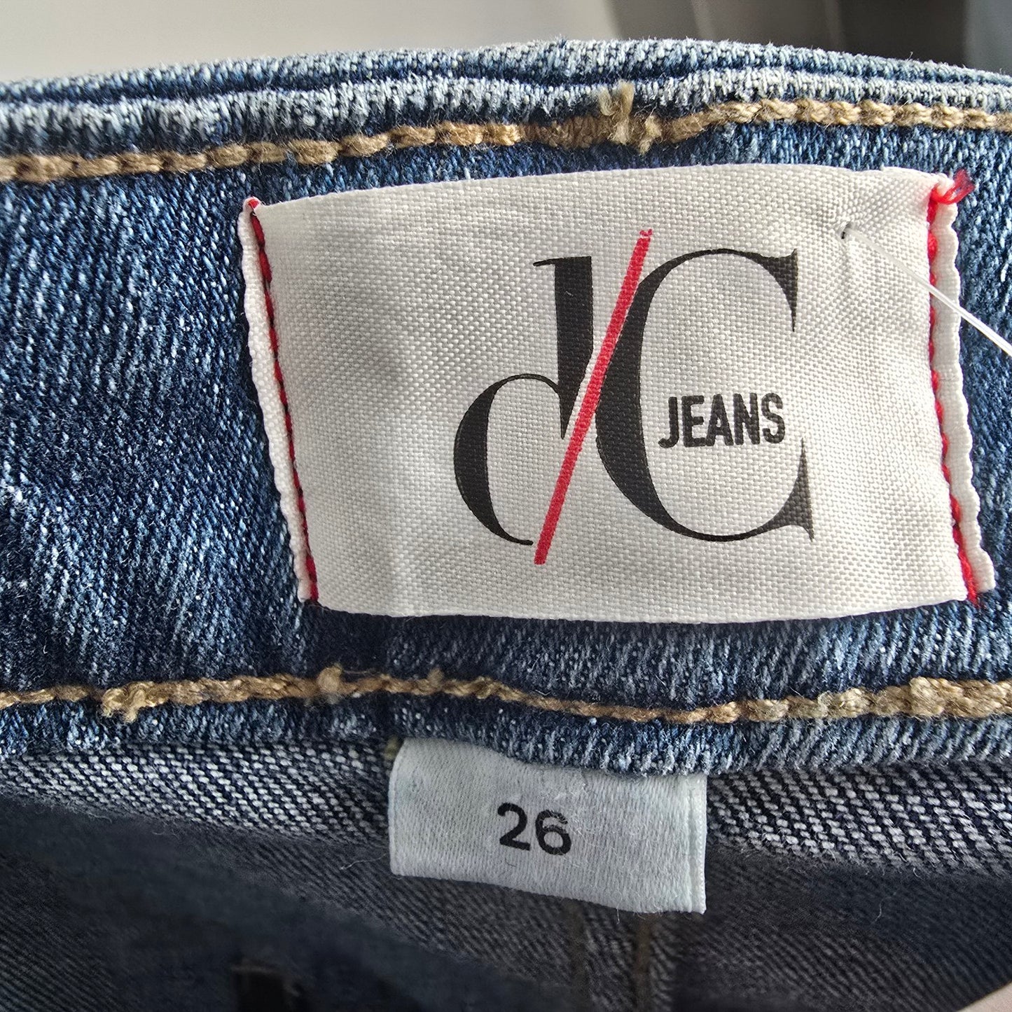 DC Jamb Large Wide Leg Curvy Medium Wash Braided Detail Jeans Size 26