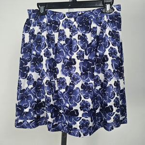 Pure Alfred Sung Cotton Blue Floral Mini Skirt Size 6