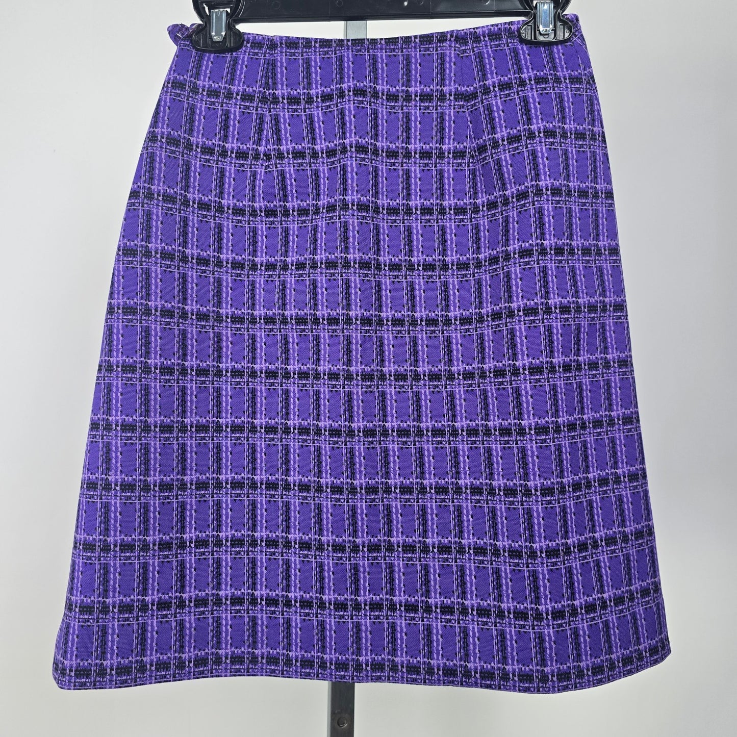 Vintage Tan Jay Purple Plaid Pleated Mini Skirt Size 8