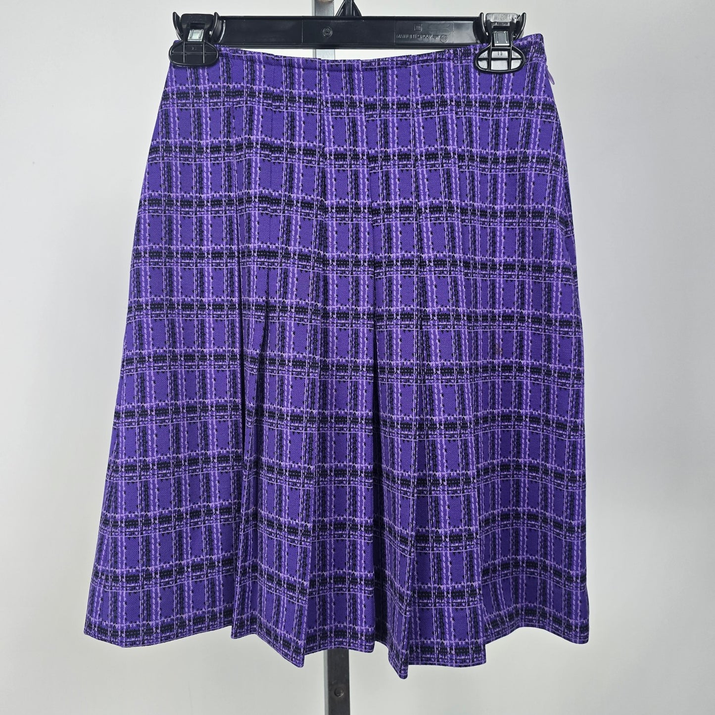 Vintage Tan Jay Purple Plaid Pleated Mini Skirt Size 8