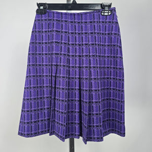 Vintage Tan Jay Purple Plaid Pleated Mini Skirt Size 8