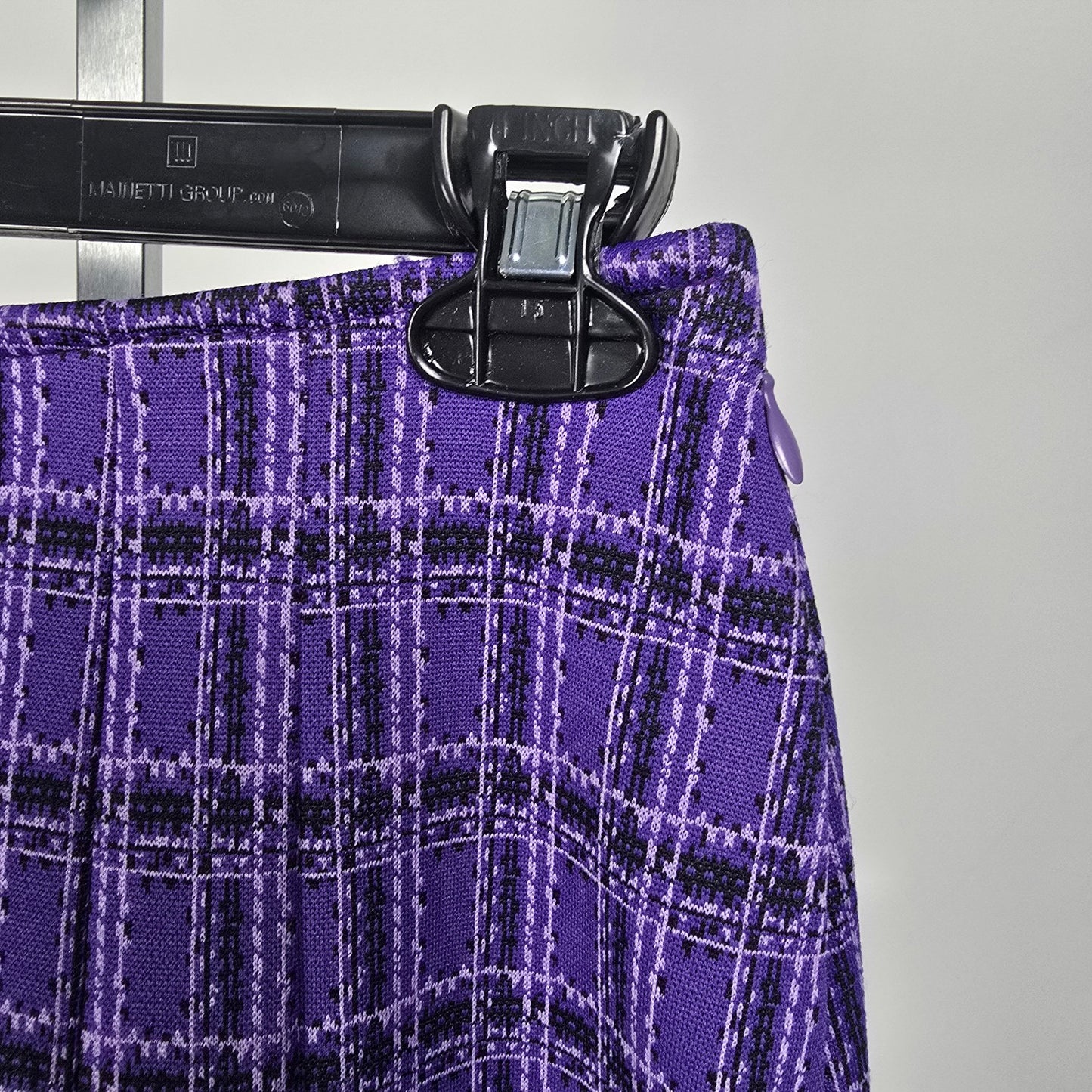 Vintage Tan Jay Purple Plaid Pleated Mini Skirt Size 8