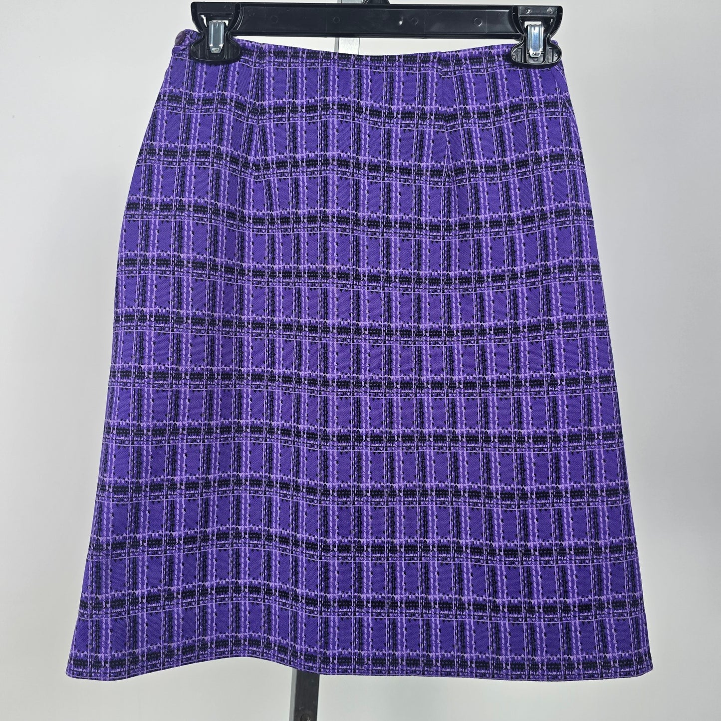 Vintage Tan Jay Purple Plaid Pleated Mini Skirt Size 8