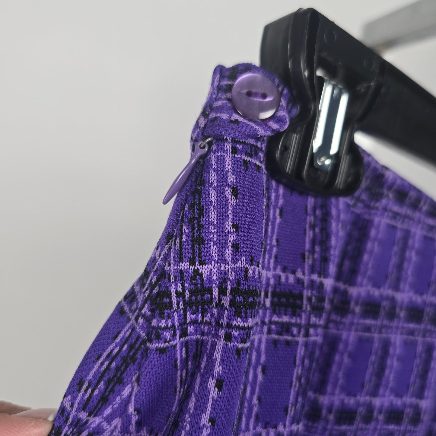 Vintage Tan Jay Purple Plaid Pleated Mini Skirt Size 8