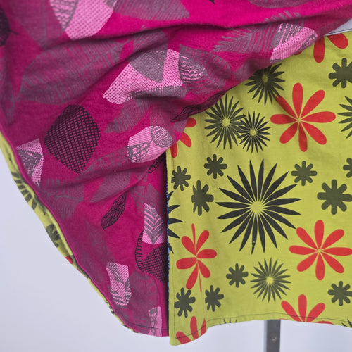 Caravan of Fools Cotton Colorful Floral Mini Skirt Size L