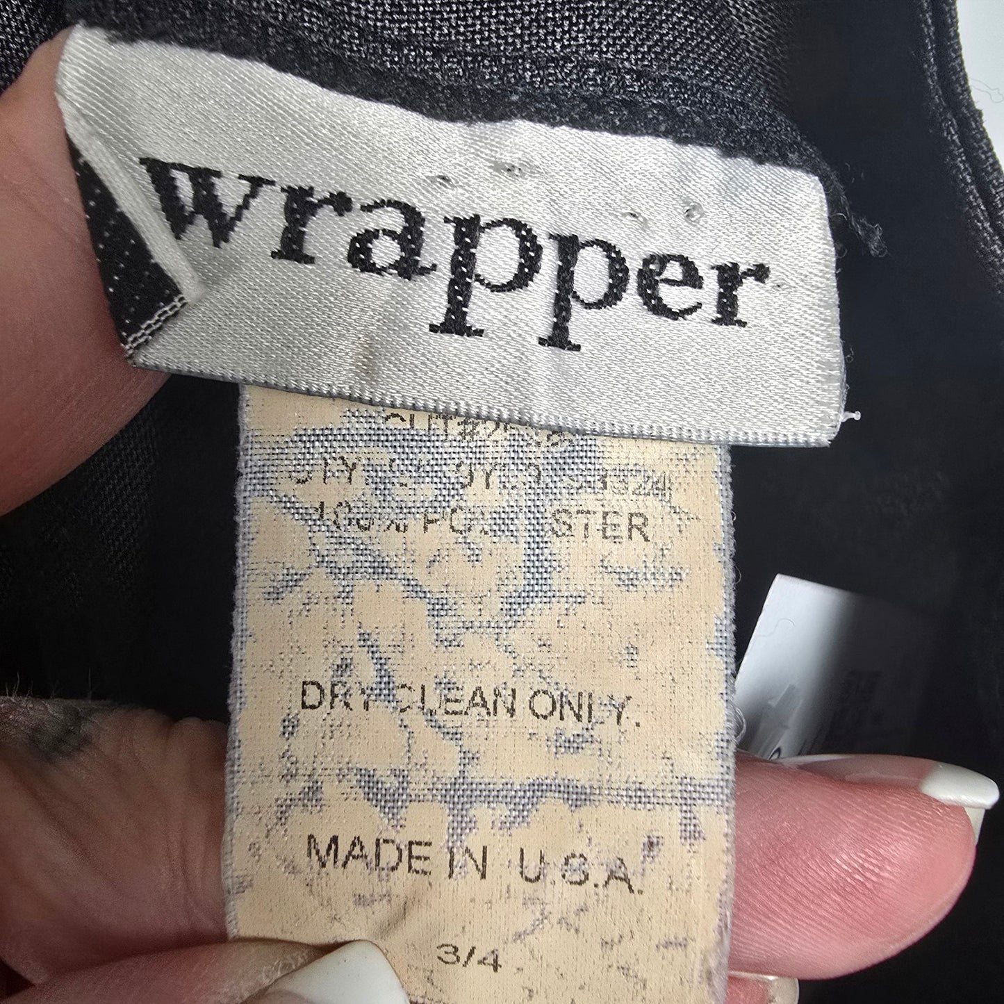 Vintage Wrapper Black High Waisted Cropped Pants Size 3/4