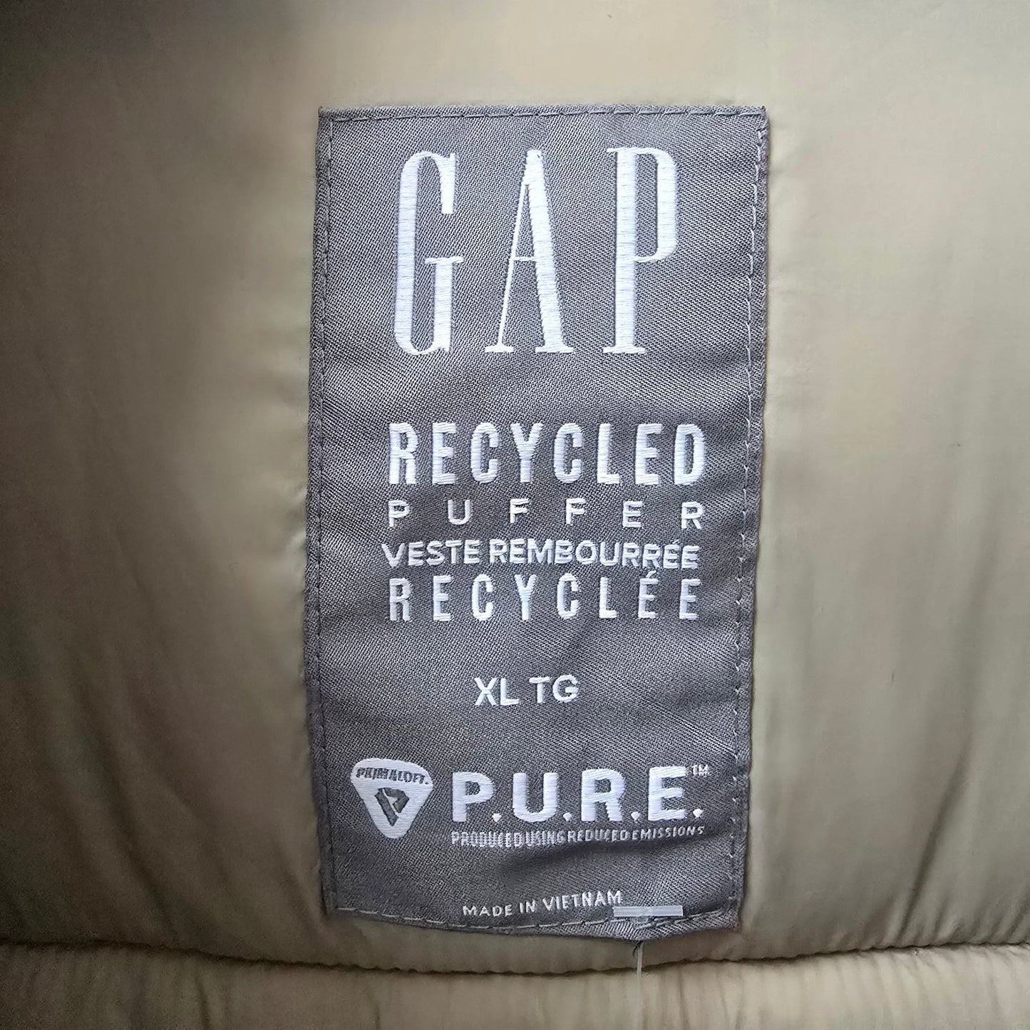 Gap Recycled Green Puffer Jacket Size XL
