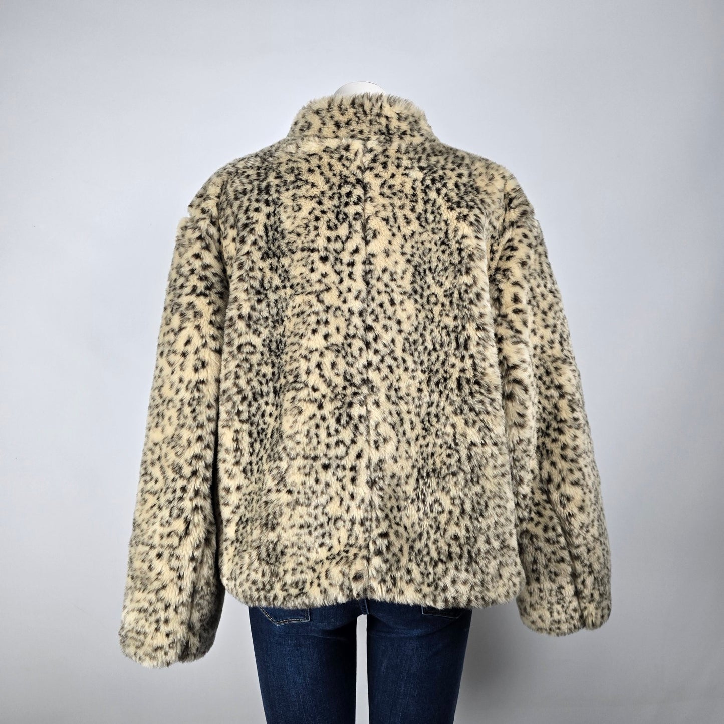 Banana Republic Animal Print Faux Fur Jacket Size XL