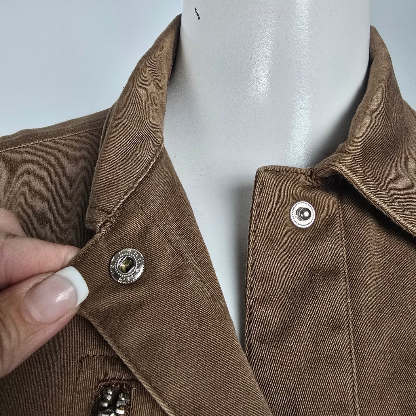 CYC Brown Cotton Snap Front Light Jacket Size 7/8