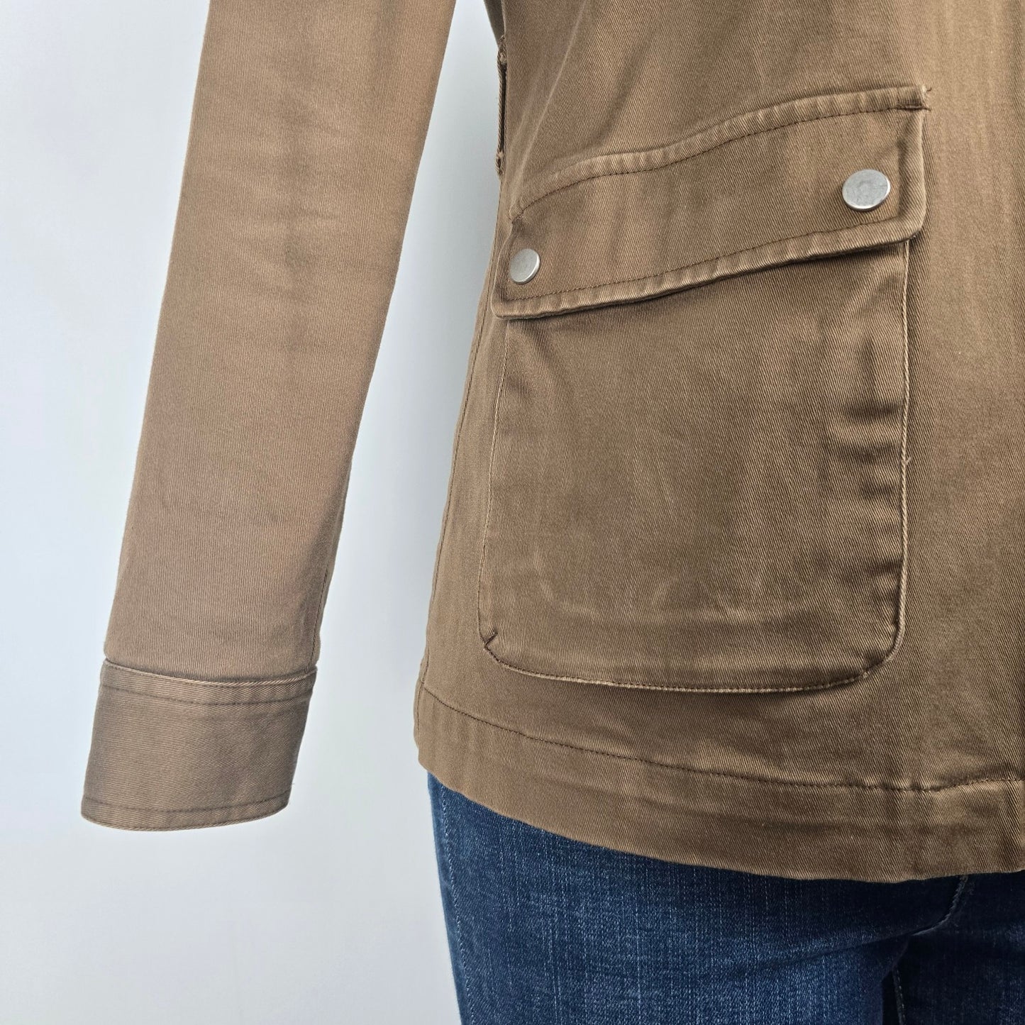CYC Brown Cotton Snap Front Light Jacket Size 7/8