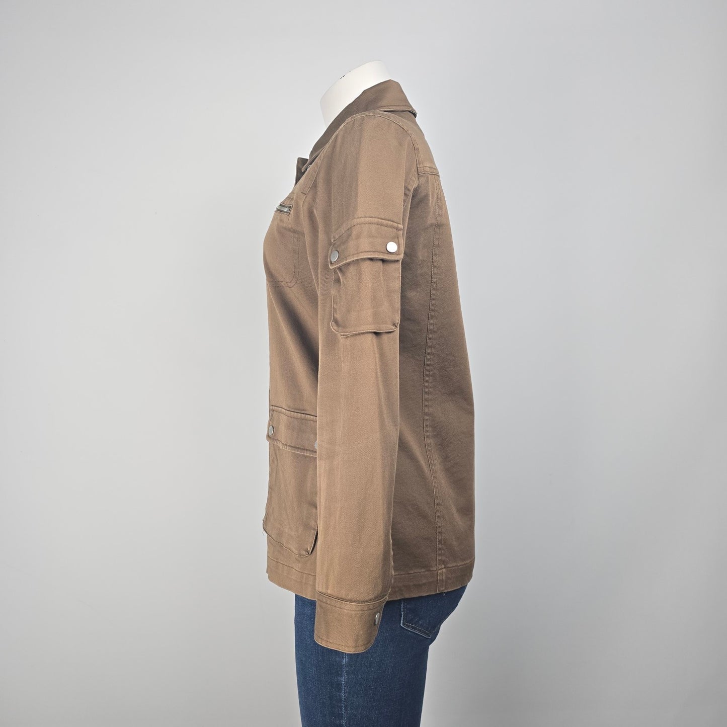 CYC Brown Cotton Snap Front Light Jacket Size 7/8