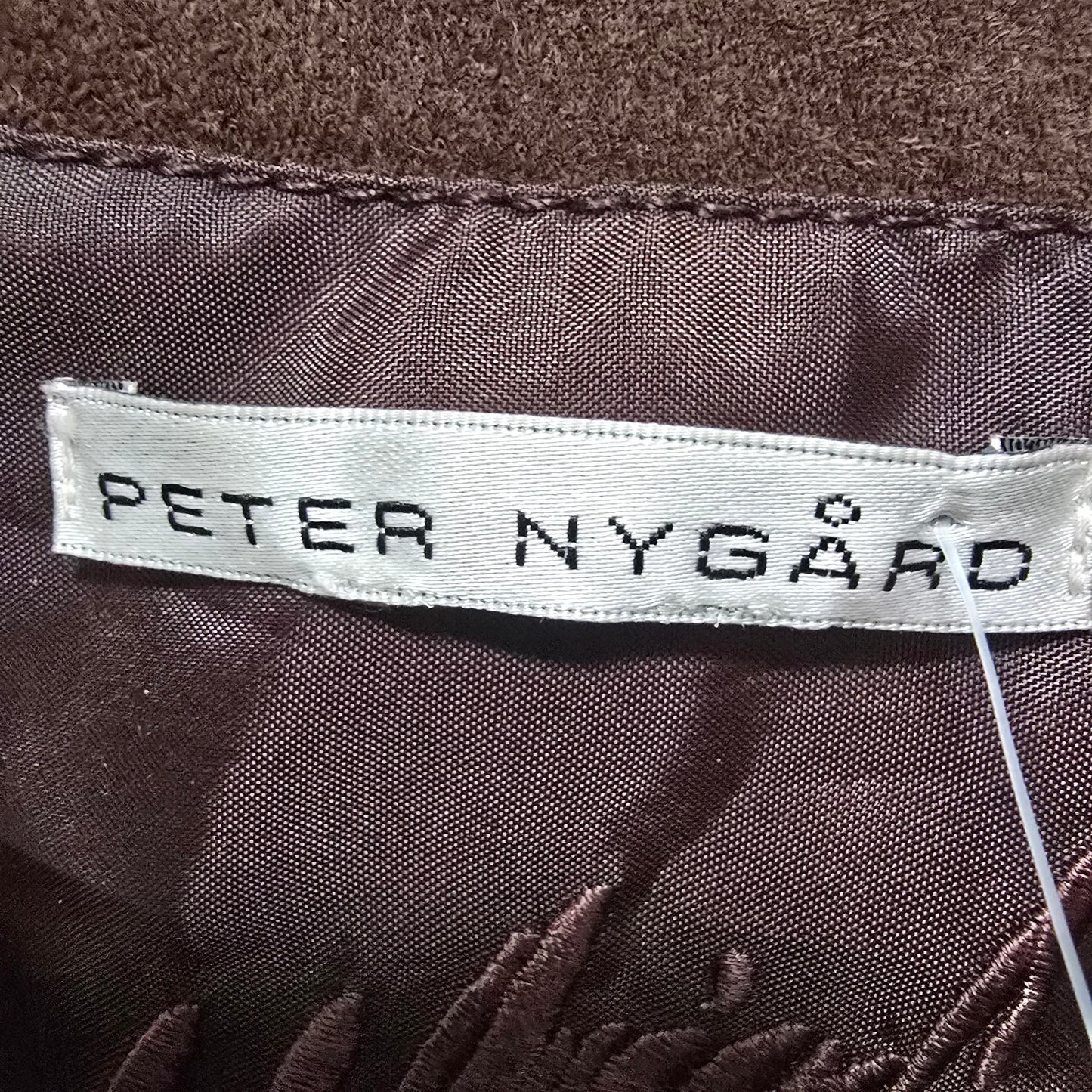 Peter Nygard Brown Knit Suede Zip Up Jacket Size L