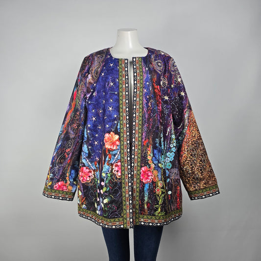 Just Fashion Now Bright Floral Print Jacket Size 3XL