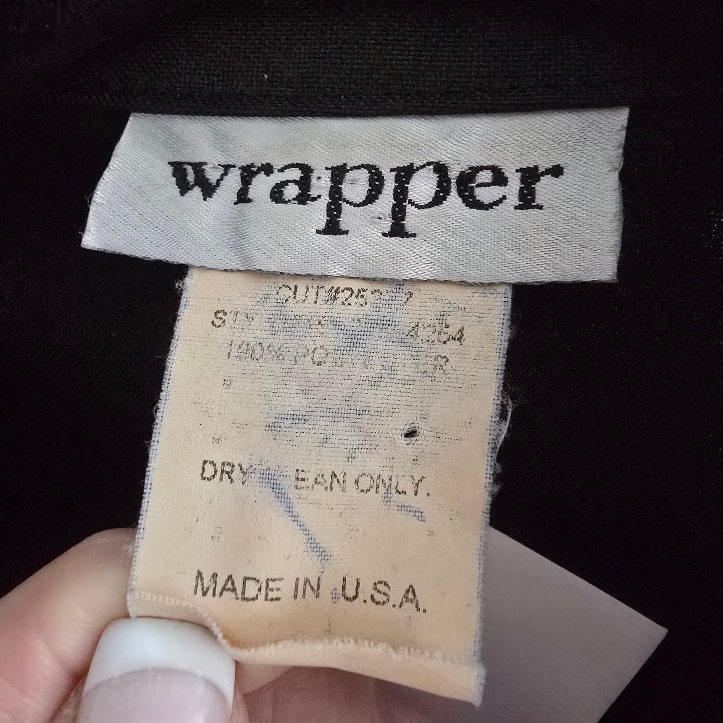 Vintage Wrapper Black Button Up Blazer Size 7/8