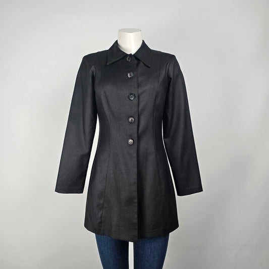 Vintage Wrapper Black Button Up Blazer Size 7/8