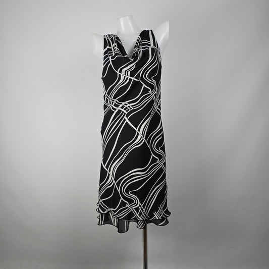 Vintage Jessica Black & White Midi Dress Size 10