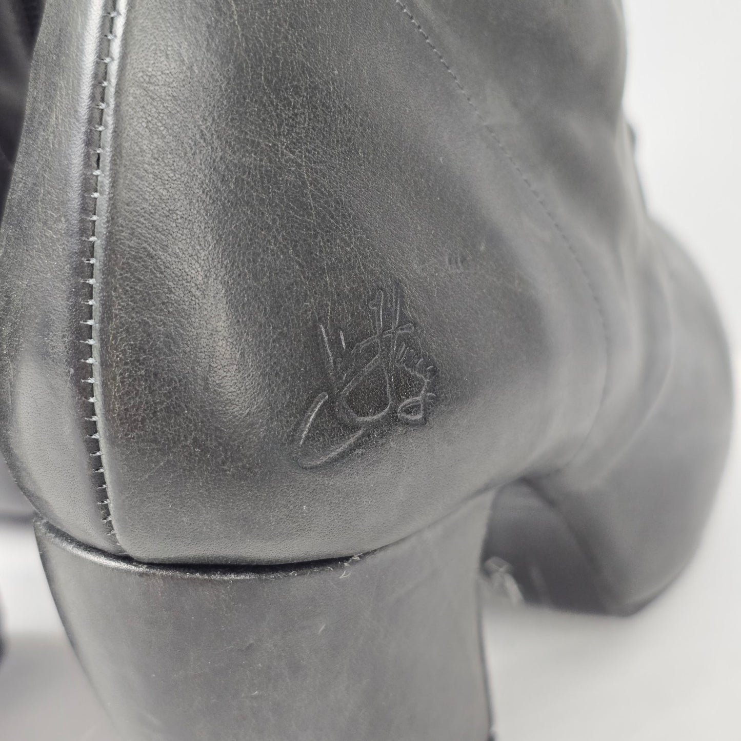John Fluevog Grey Leather Prepare Compass Platform Lace-up Boots Size 10