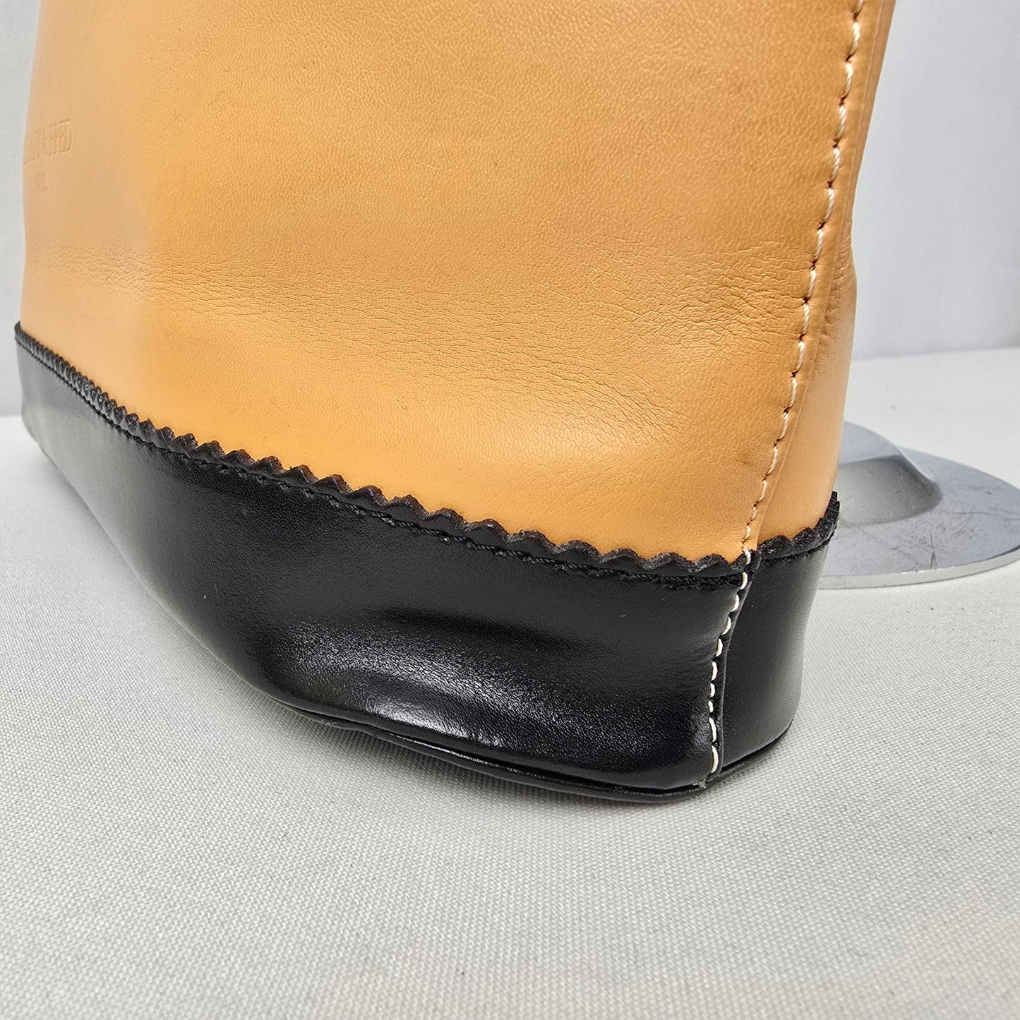 Vintage Tiffany & Fred Paris Brown & Black Leather Purse