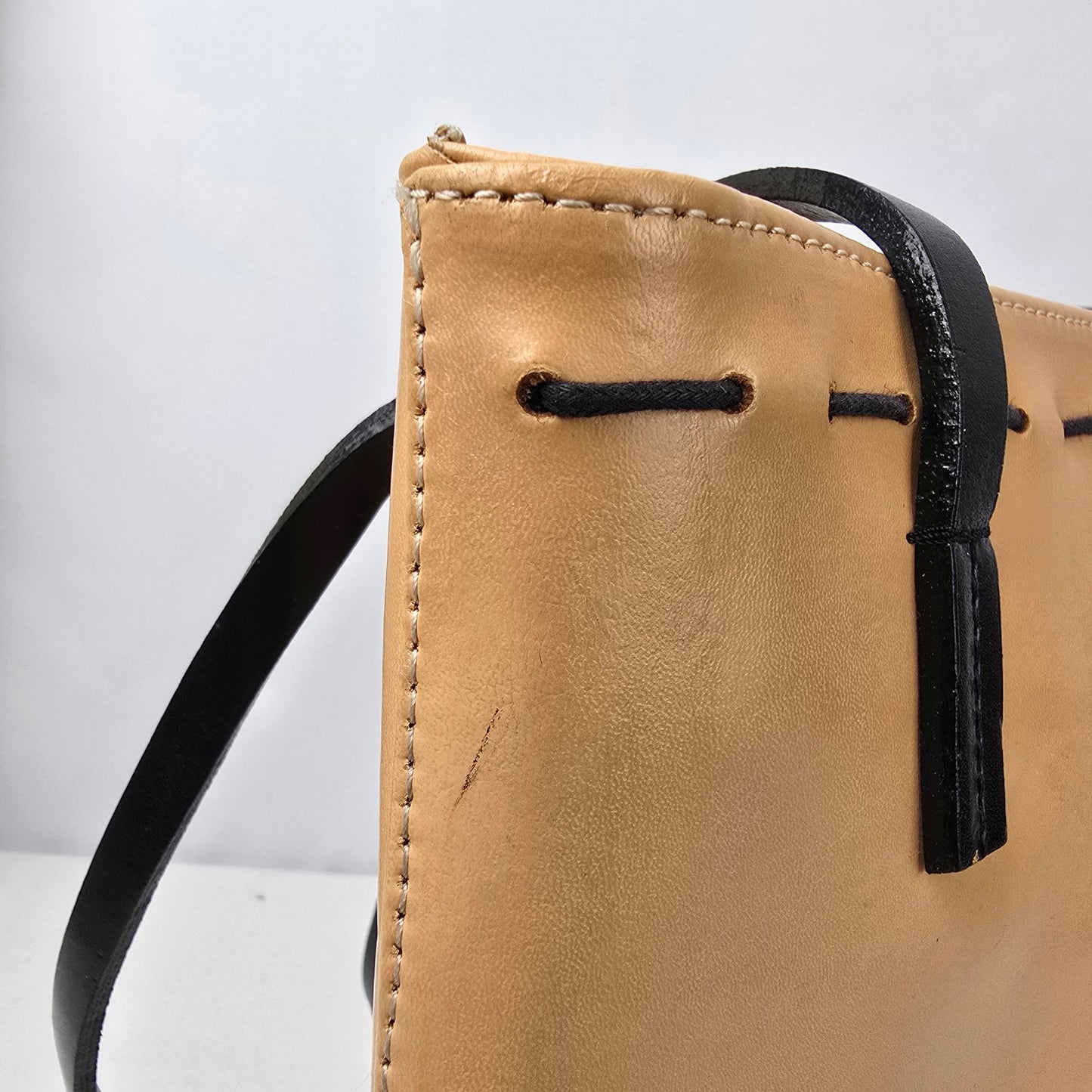 Vintage Tiffany & Fred Paris Brown & Black Leather Purse