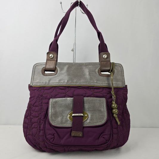 Fossil Purple & Grey Quilted Purse