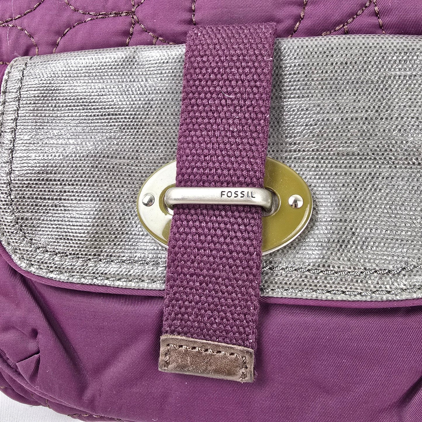 Fossil Purple & Grey Quilted Purse