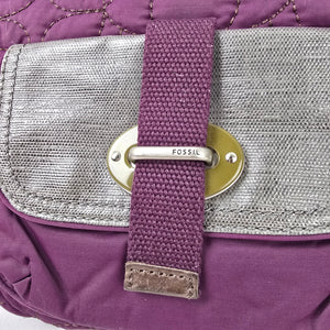 Fossil Purple & Grey Quilted Purse