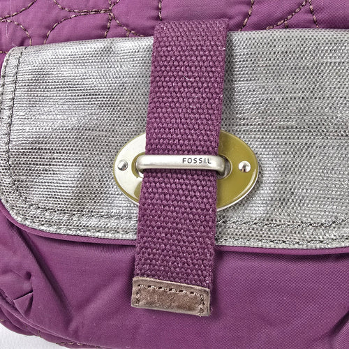 Fossil Purple & Grey Quilted Purse