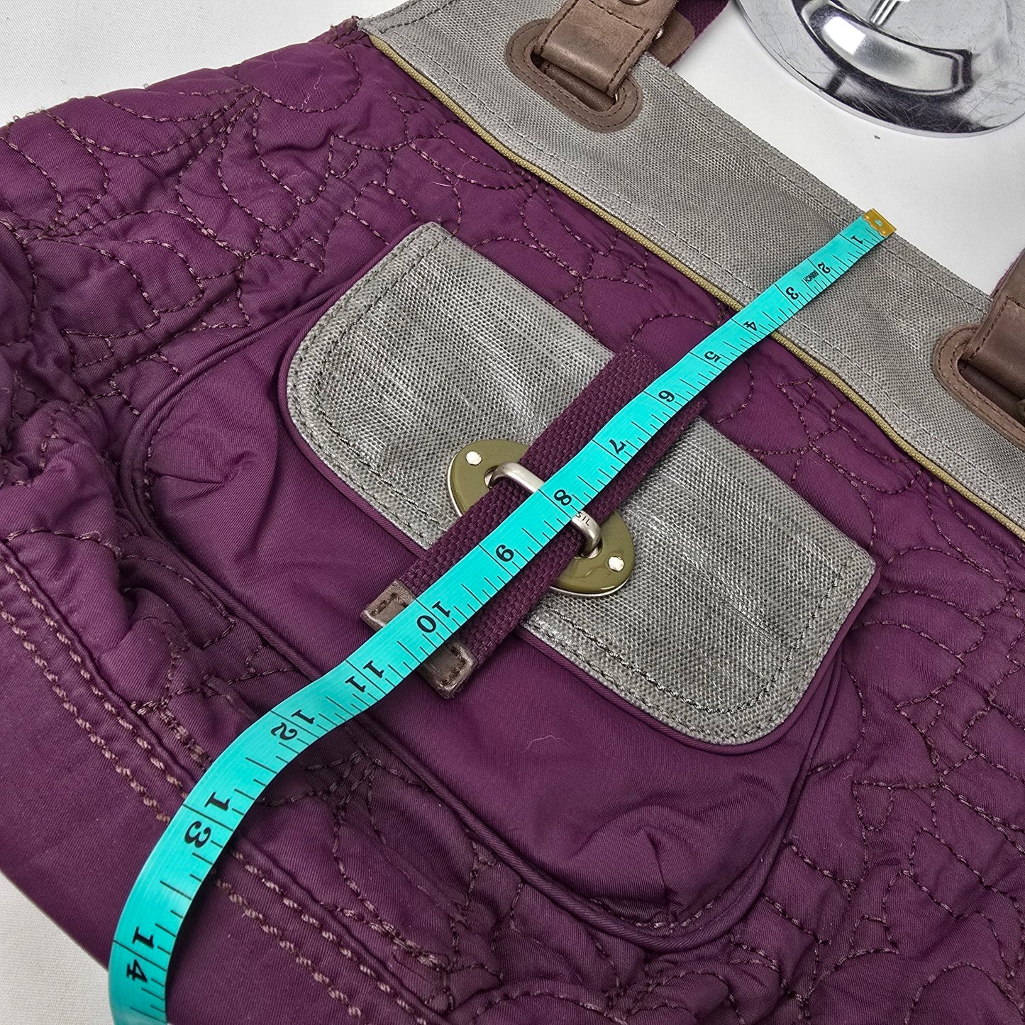 Fossil Purple & Grey Quilted Purse