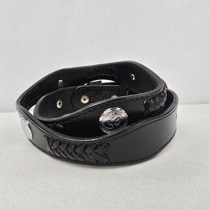 Black Leather Silver Studded Western Belt Size 26