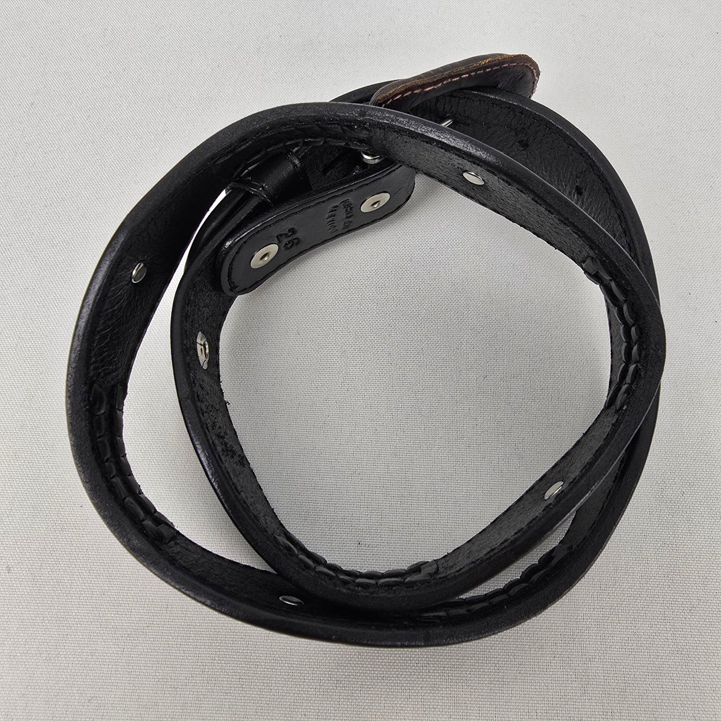 Black Leather Silver Studded Western Belt Size 26